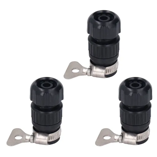 3pcs Tap Connector Adapter PP Stainless Steel Home Water Hose Accessories for Garden Car Washing with Clamp 16‑18 Outer Diameter