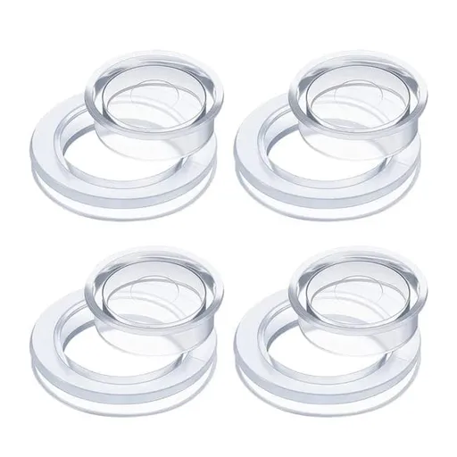 4-pack Transparent Silicone Umbrella Hole Ring and Cap for Garden and Patio, 2.5-inch
