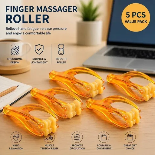 Elastic Finger Roller Massager Hand Fatigue Relief 5Pcs