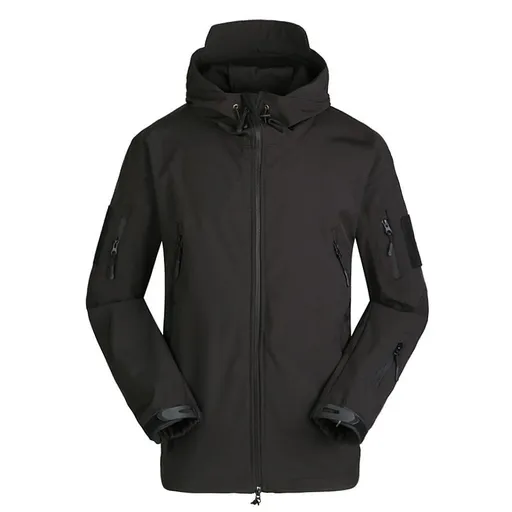 ESDY Men Softshell Jacket Outdoor Fleece Training Coat Black L
