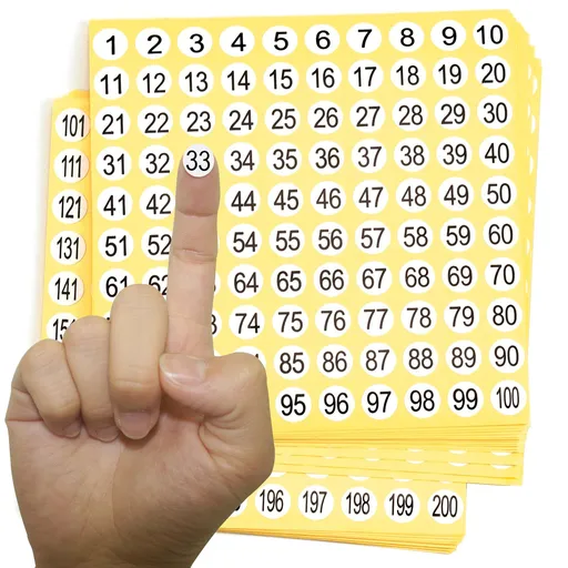 1-200 Round Number Stickers Labels 15 Sets 3000 Self Adhesive Labels Small Consecutive Number Decals Number Signs Inventory