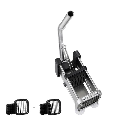 French Fry Cutter, Potato Slicer with 1/2-Inch and 3/8-Inch Stainless Steel Blades, Manual Potato Cutter Chopper with Suction Cups, Great for Potato, French Fries, Cucumber, Vegetables, Carrot