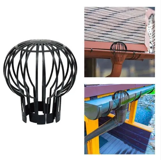 4 Pack Roof Gutter Downspout Anti Clogging Filters - Durable Round Mesh Strainer for Leaves Moss Twigs and Floating Debris, Flexible DIY Fit