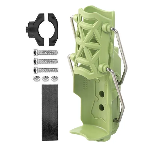 Green Universal Motorcycle Bike Cup Holder - Self-Adaptive Rotating Water Bottle Cage, No-Drill Handlebar Mount for Scooter E-Bike, Shockproof Secure Grip,Maximum fits water cups up to 85mm