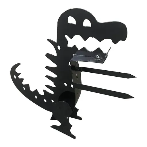 Dinosaur Shape BBQ Fork, 5.9in Stainless Steel Hot Dog Roaster, Multifunctional Meat Skewer for Camping Picnic, 1 Set