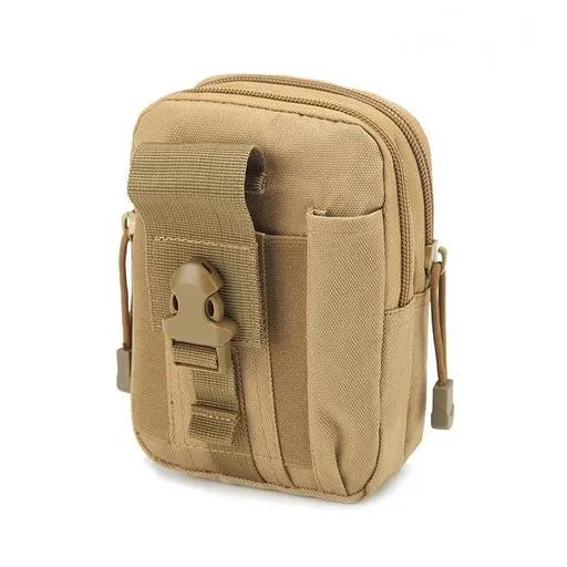 Tactical Waist Bag Utility Military Wallet Pack Belt Molle Multi Purpose Pouch - Khaki