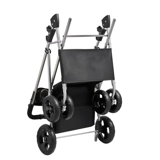 Pet Stroller, 16KG Weight Capacity, Foldable Dog Stroller Cart, 4 Wheels Cats Pram with Detachable Carrier & Mesh Windows, Portable Animal Carrier with Brake for Small to Medium Pets