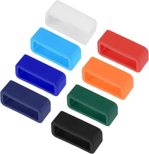 Watch Strap Holder Loop, Rubber Replacement Fastener Rings Silicone Watch Retainers for 16mm Width Watch Band Mix Color 8 Pcs