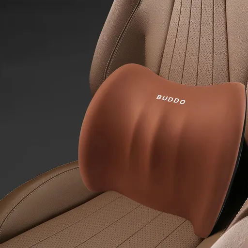 Lumbar Cushion Memory Foam Lumbar Support Pillow for Car - Mid/Lower Back Support Cushion - for Car Seat, Office Chair, Car Lumbar Support Cute Car Pandas Lumbar Pillow Car Interior Supplies B-Coffee