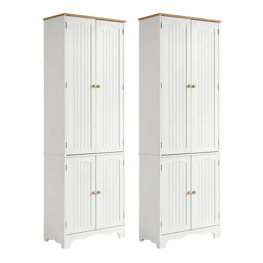 Artiss 2x Buffet Sideboard Pantry Cabinet Cupboard 6-Tiers Storage Shelves BERNE