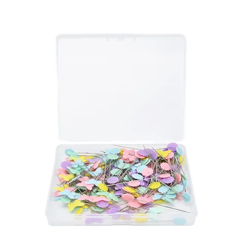 200Pcs Flower Button Head Pins Cute Flower Butterflies Colorful DIY Decorative Positioning Pin for Sewing Scrapbooking