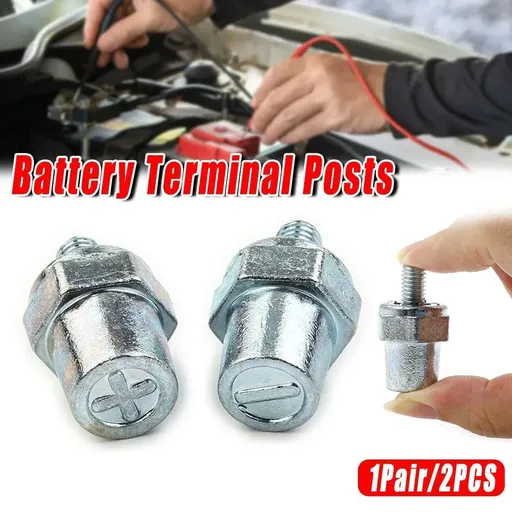 2Pcs Battery Terminal Posts For M8 8mm Bolts Positive Negative For Car Boats