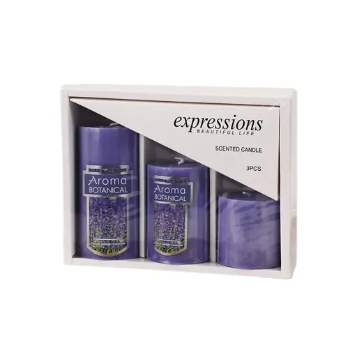 Classic Simple Cylindrical Scented Candles for Home Use Aromatherapy Decoration - Purple