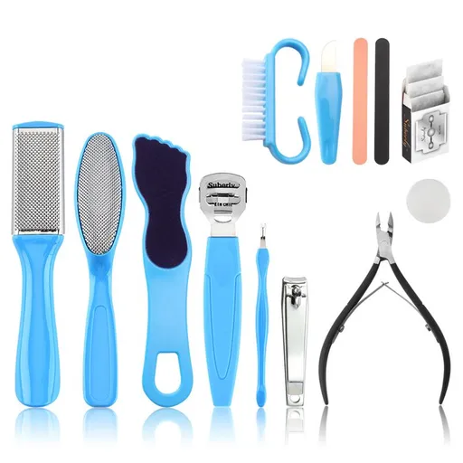 13pcs Manicure and Pedicure kit, Professional Pedicure Tools, Foot Nail Kit for Home, Foot Spa， Cracked and Dead Skin Cells