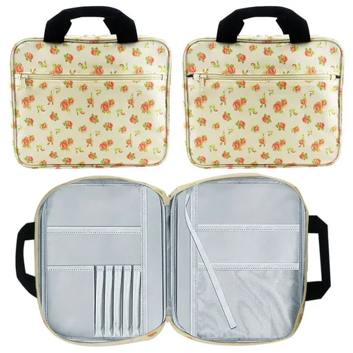 Embroidery Kits Storage Bag Accessories with Multiple Pockets Pouch Container for Embroidery, Yellow