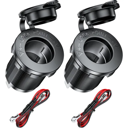 Cigarette Lighter Socket, Waterproof Cigarette Lighter Socket Replacement Kit for Car Boat Marine Motorcycle Truck Golf Cart