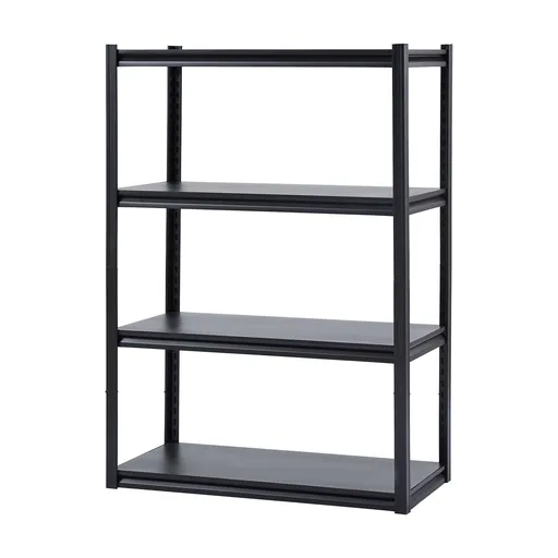 Storage Shelves, 2400 lbs, 4 Tier Garage Storage Shelving, 20" D x 40" W x 57" H Adjustable Metal Shelves for Garage Shelves Utility Rack Shelf, Ideal for Kitchen, Warehouse, Basement, Black