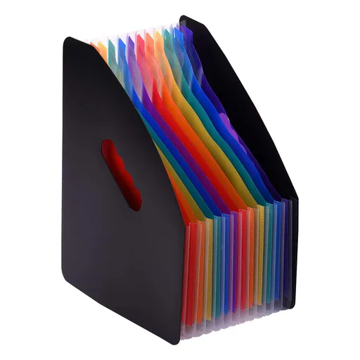 12 Pocket Expansion Folder Accordion File Manager A4 Letter Size File Manager File Rack Rainbow Color