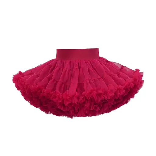 tutuoclock Girls Sweet Princess Nylon Mesh Cake Skirt Burgundy 100cm