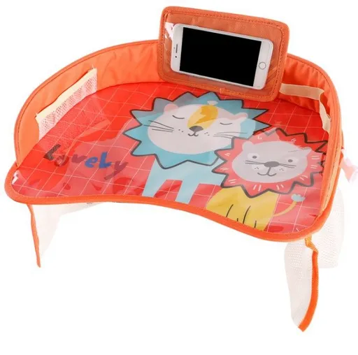 Mu suo Cartoon Car Seat Dining Table Oxford Cloth Fold Orange Lion