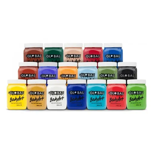Global Colours BodyArt Face and body paint in Jar 200ml Performance quality - Deep Green