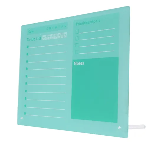 Dry Erase Planner Board Acrylic Desktop Calendar To Do List Schedule Board with Stand for Office Home School Green 40x30cm/15.7x11.8in