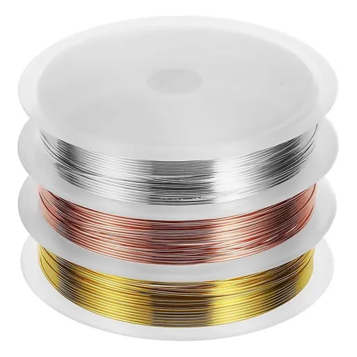 3 Rolls Copper Wire for Jewelry Making - Bailing Wire 0.6mm Easy to Manipulate Flexible Conductive 4.5m Per Roll Craft Supply