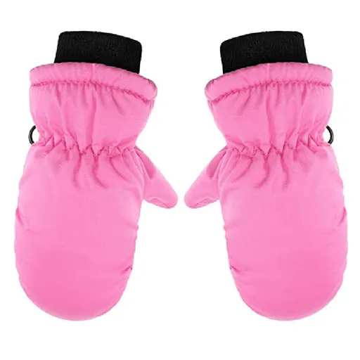 Gloves Kids Waterproof Gloves Kids Gloves Winter Gloves Thick Gloves Stretchy Warm Gloves Boys Girls, Pink, 6-11 Years
