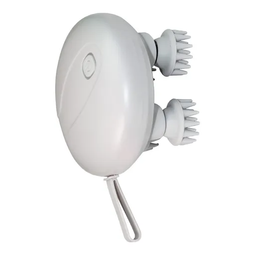 White Mini Electric Head Massager - Portable 3D Massage Device, Waterproof, Multifunctional Relaxation & Pet Care, Rechargeable, 6 Techniques & 3 Modes, Compact Design