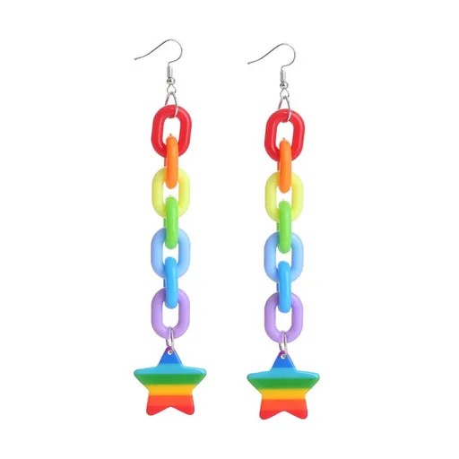 Cute Clouds Lightning Bolt Earrings for Women Creative Acrylic Transparent Earrings Lovely Clouds Rainbow Lightning Raindrop