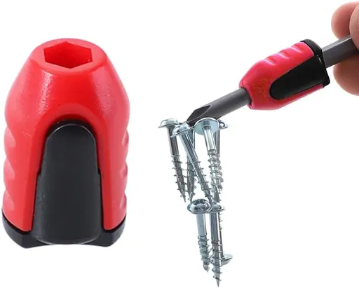 Screwdriver Head Magnetic Ring, Upgrade Magnetizer Screw Removable for Hex Screwdriver and Power Bits, 2024 Multipack Magnetic Screw Ring Holders Household Tool (1, Red)