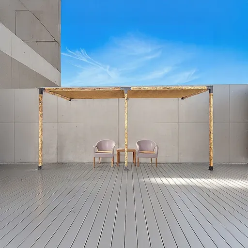 DIY Pergola Kit – Double Wall Mount with Coffee Screens Set with Brackets