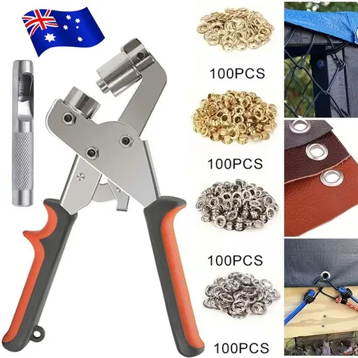 Installation Eyelets Button Pliers Handheld Grommet Tool Kit Manual Puncher Tool