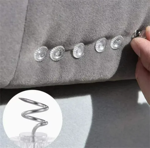 Bed Skirt Pins with Clear Heads for Upholstery, Slipcovers and Bedskirts, Upholstery Pins Twist，Bed Skirt Pins, Upholstery Tacks Twist Pins for Sofa, 50 Pcs, 0.6x0.39 0.6" x 0.39" Clear