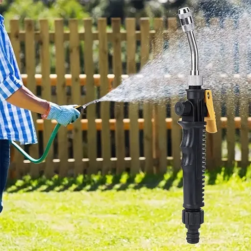 Heavy-Duty Long Stainless Steel Car Wash Nozzle with Ergonomic Handle & Quick-Connect Hose, High-Pressure Washer Wand Extension for Undercarriage, Gutter, Driveway & Patio Cleaning 30cm