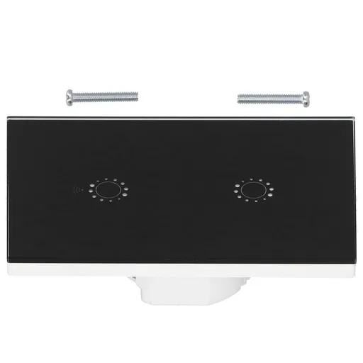 LED Smart Light Switch WiFi Wall Touch 2 Gang for Amazon Alexa Intelligent Voice APP Control AC 95‑250VBlack Cover