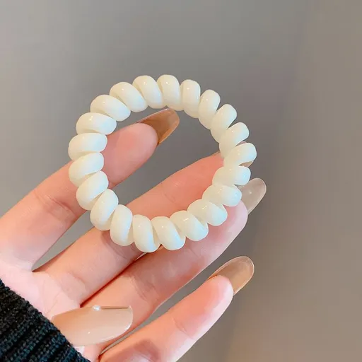 8 Pcs Spiral Hair Ties No Crease, Colorful Traceless Hair Ties, Elastic Coil Hair Ties Matte Phone Cord Hair Ties, Waterproof Hair