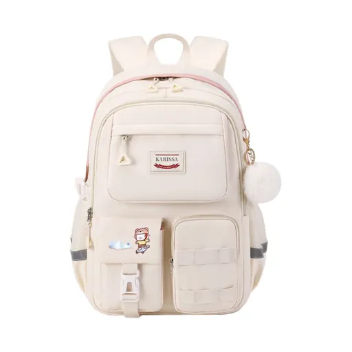 Back to College school bag 17" Travel Backpack Carry on Laptop Backpack Overnight Bag Bag Casual Daypack for Women Men White
