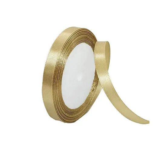 10mm Width Satin Hair Ribbon Wedding Party Decoration Gift Banquet 22m - Gold