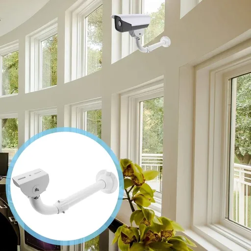 White Aluminum Alloy Adjustable Security Camera Mount Bracket with Integrated Cable Management Tube
