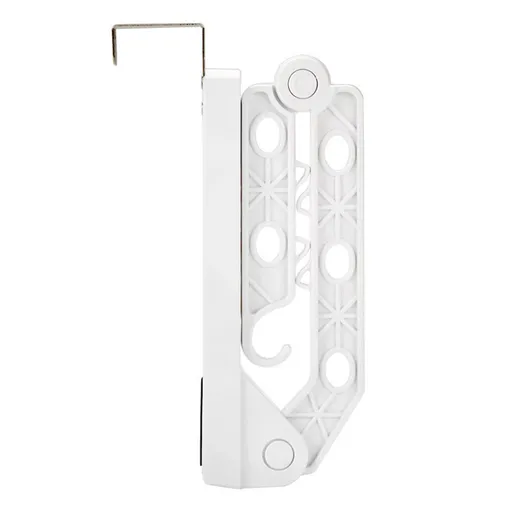 Folding Door Hanger with 5 Holes Retractable Over The Door Laundry Clothes Hanger Rack Space Saving Coat Organizer White