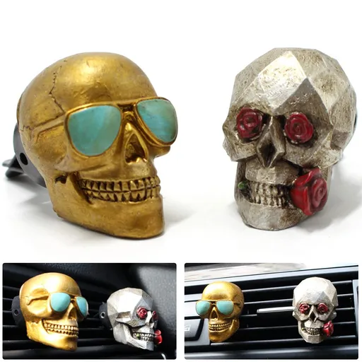 Halloween Car Decorations Sugar Skull Air Freshener Car Decor for Women Men Teens Witchy Gifts Cool Stuff for Automotive Truck