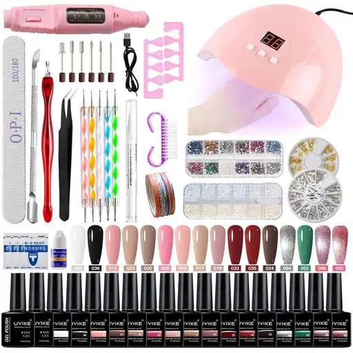 Nail Art Kit Gel Lamp Nail Grinder Nail Polishes Nail Art Tools Nail - Multi - Size Set1