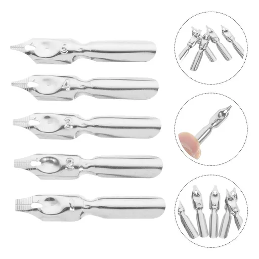 5pcs Calligraphy Writing Pen Nibs for Students, Steel Dip Pen Tips Set