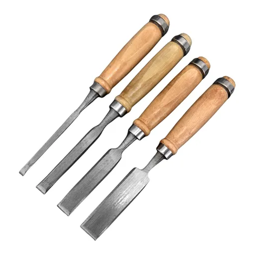 Carbon Steel Carving Semicircle Wood Chisel Set DIY Woodworking Handle Carpentry Tools Pack of 4（50 carbon steel 4PC）