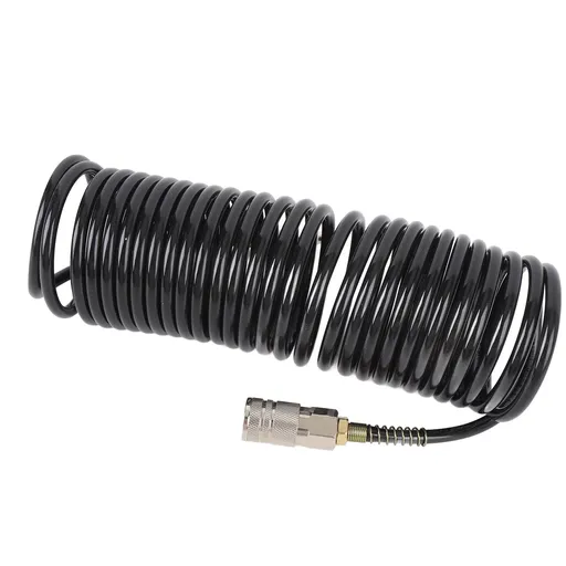 Spiral Air Hose 1/4 Inch ID 16.4ft Length PE Copper Non Tangling Anti Twisting Lightweight Compressed Air Hose US Connector
