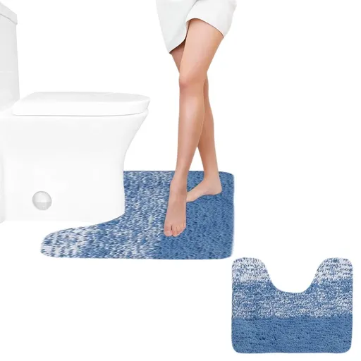 Toilet Rugs U-Shaped, Bathroom Toilet Mat, Soft Absorbent Non-Slip Contour Bathroom Rugs For Toilet, Dry Quickly, Machine Washable Contoured Bath Mats