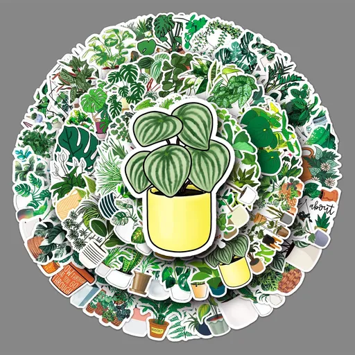 100Pcs Cute Lovely Green Plants Stickers Hydroflasks Water Bottles Laptop Phone Computer Vinyl Foliage Botanical Watercolor