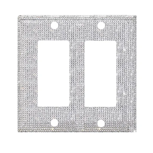 Crystal Adornment, Crystal Decoration Promotion, 1Set Silver Shiny Rhinestones Wall Plate Light Cover Wall Plate Cover Light Cover Decorative Bling Light Cover for Home Ornaments B
