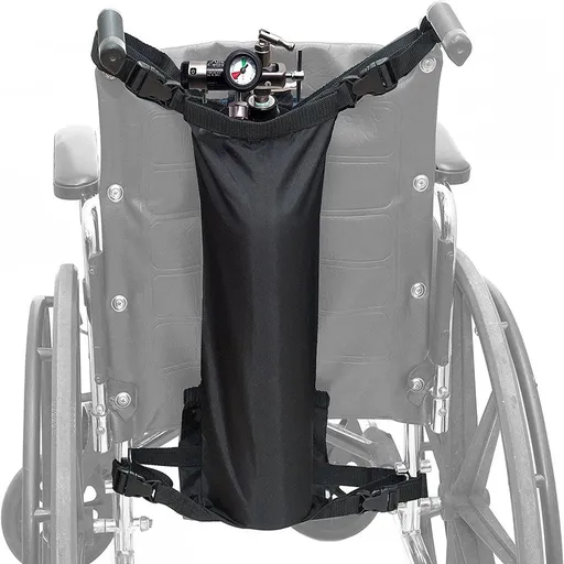 Oxygen Cylinder Bag for Wheelchairs with Buckles, Fits Any Wheelchair, Black (Fits Most Oxygen cylinders, oniy bag)